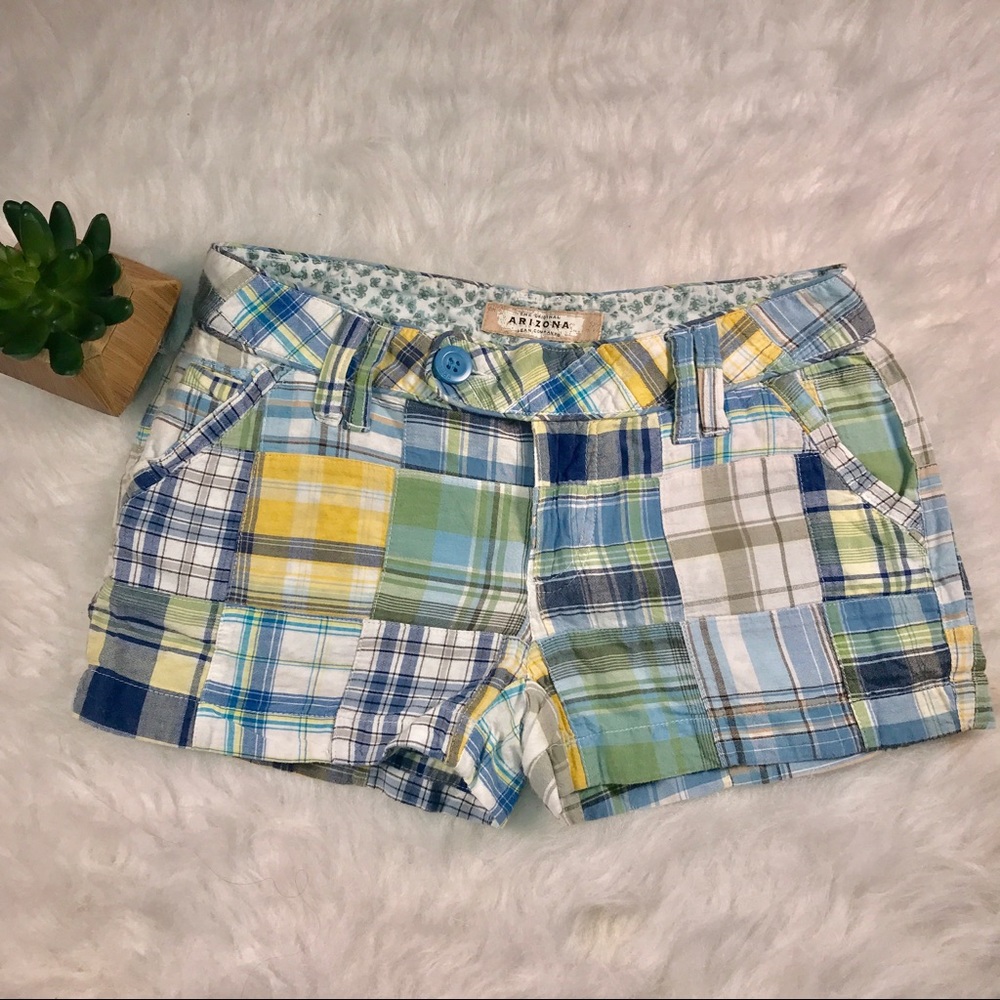 Arizona patchwork preppy plaid short shorts size 0